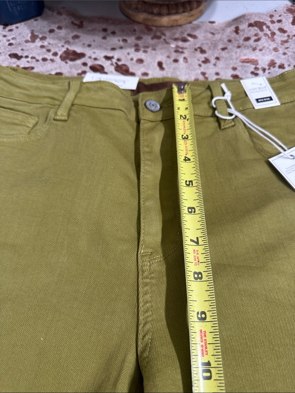 NWT Judy Blue Olive Green mid-Rise Frayed Hem Jean Shorts - Picture 6 of 7